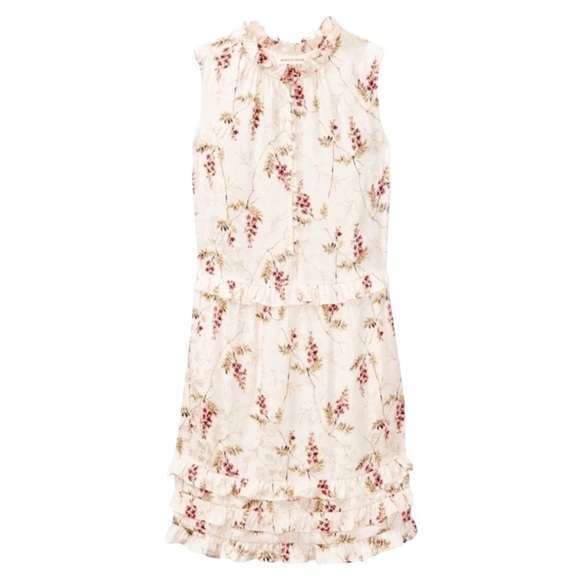 Rebecca Taylor Ivie Silk Floral Tiered Ruffle Shift Dress Women’s 8 NWT - Picture 4 of 16